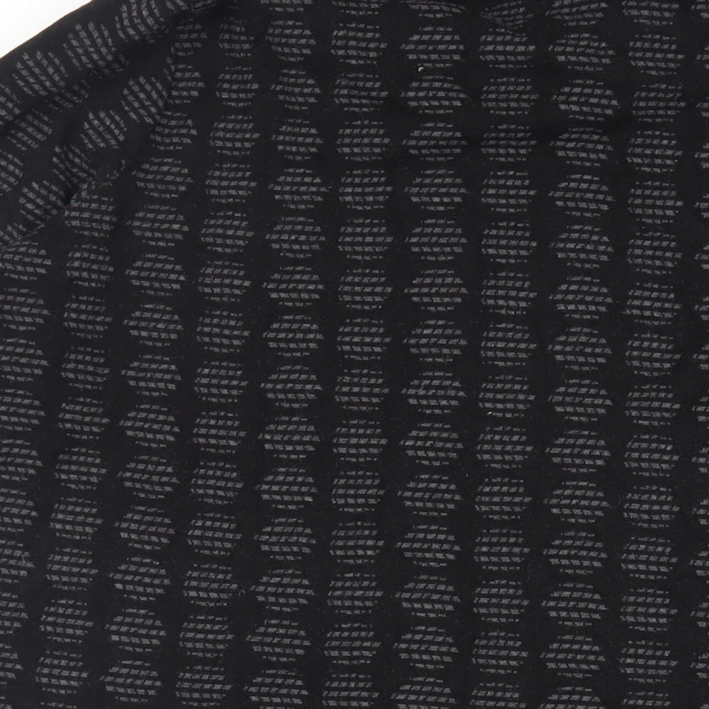 Adini Womens Black Geometric Cotton Jumper Dress Size M Roll Neck Pullover