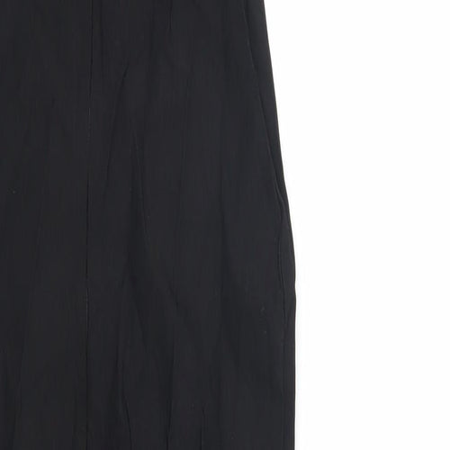PRETTYLITTLETHING Womens Black Viscose Bodycon Size 10 One Shoulder Zip - Cut Out Detail