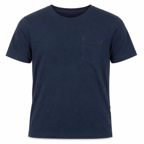 Selected Homme Mens Blue Cotton T-Shirt Size XS Crew Neck - Pocket Detail