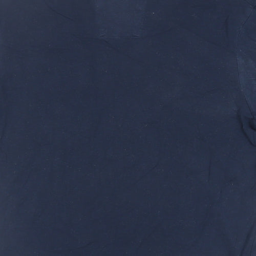 Selected Homme Mens Blue Cotton T-Shirt Size XS Crew Neck - Pocket Detail