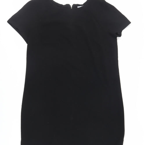 Red Herring Womens Black Polyester Shift Size 12 Round Neck Zip