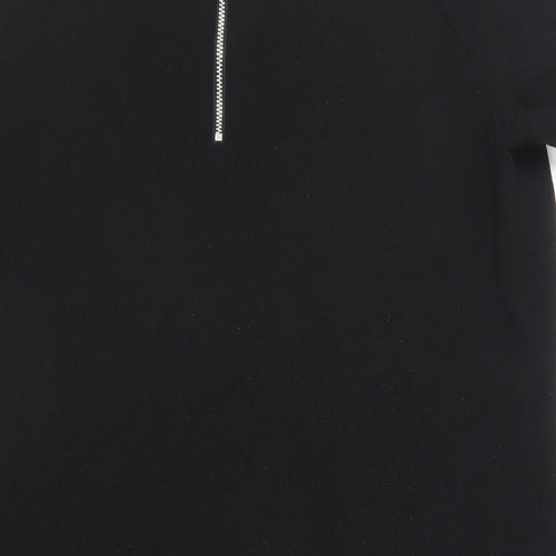 Red Herring Womens Black Polyester Shift Size 12 Round Neck Zip