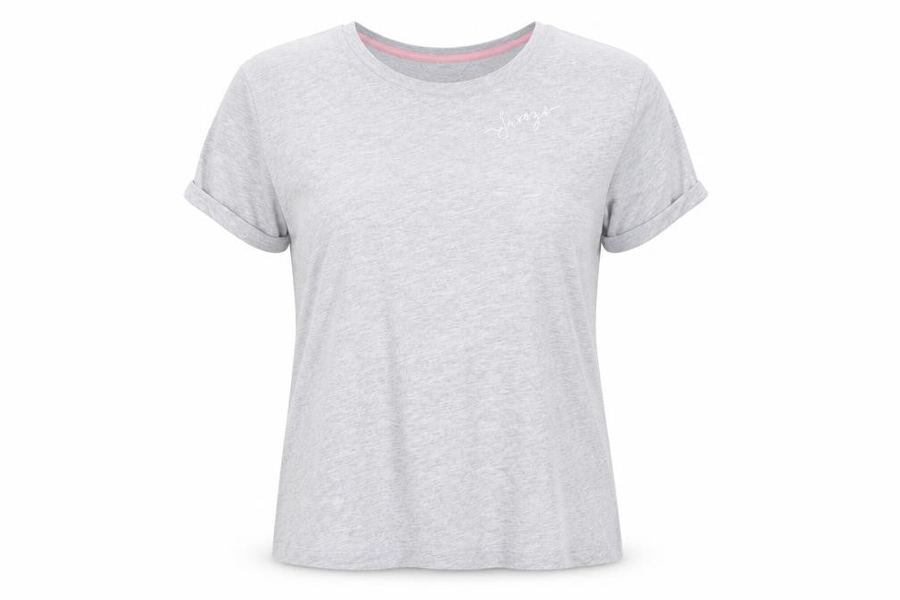 Front view of Marks & Spencer women’s grey solid cotton top pyjama top, size XL