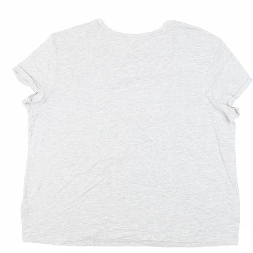 Marks and Spencer Womens Grey Solid Cotton Top Pyjama Top Size XL