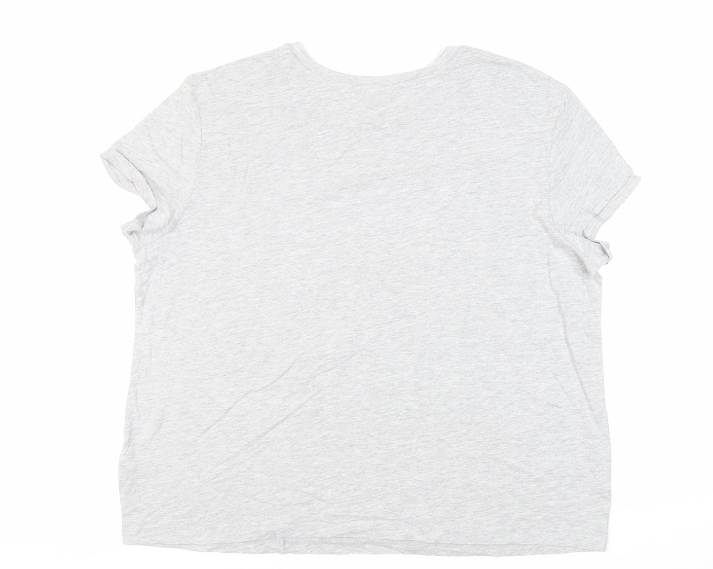 Marks and Spencer Womens Grey Solid Cotton Top Pyjama Top Size XL