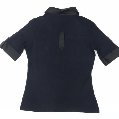 NEXT Womens Blue Viscose Basic Blouse Size 12 Collared