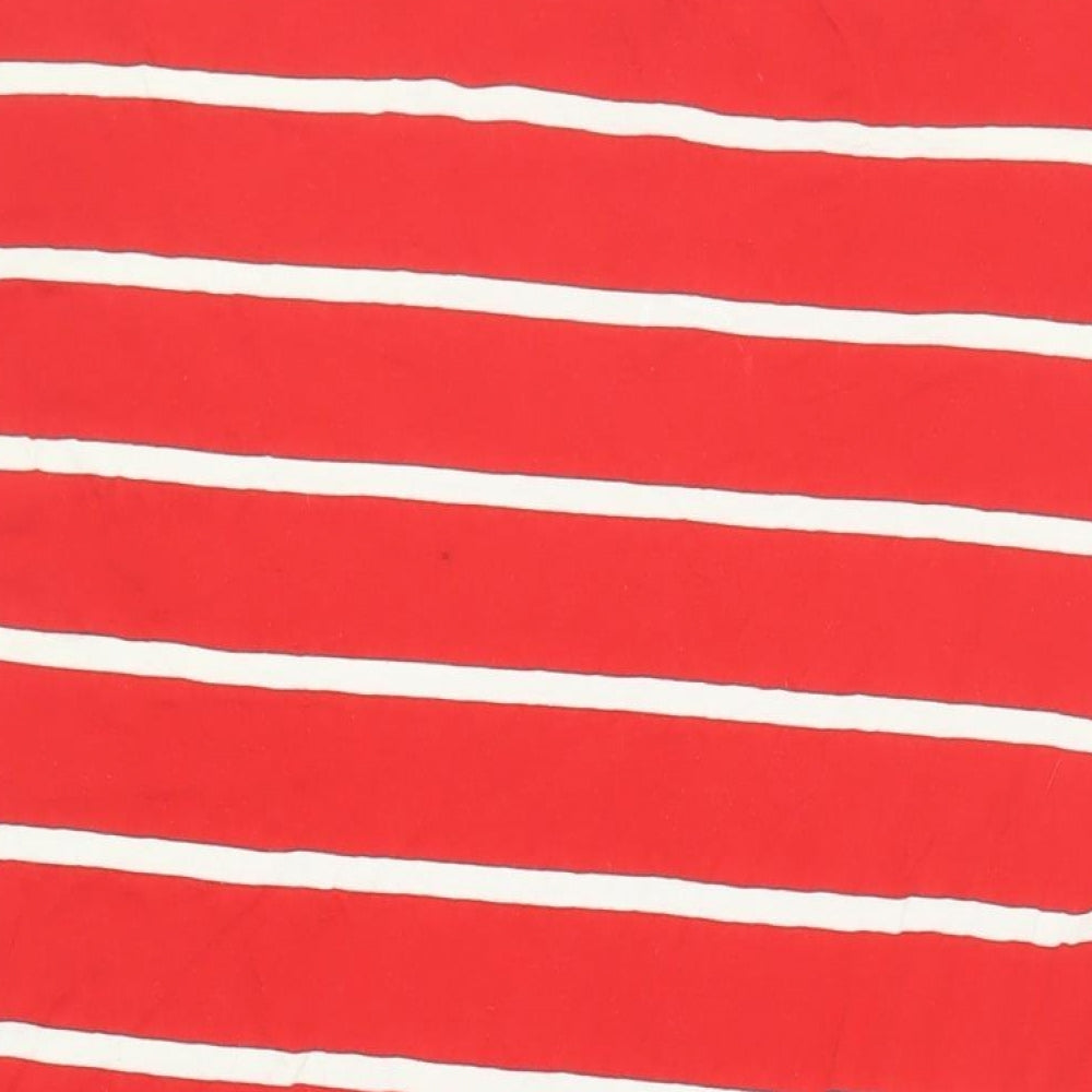 NEXT Womens Red Striped Cotton T-Shirt Dress Size 16 Crew Neck Pullover