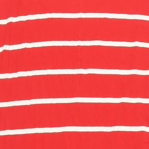 NEXT Womens Red Striped Cotton T-Shirt Dress Size 16 Crew Neck Pullover