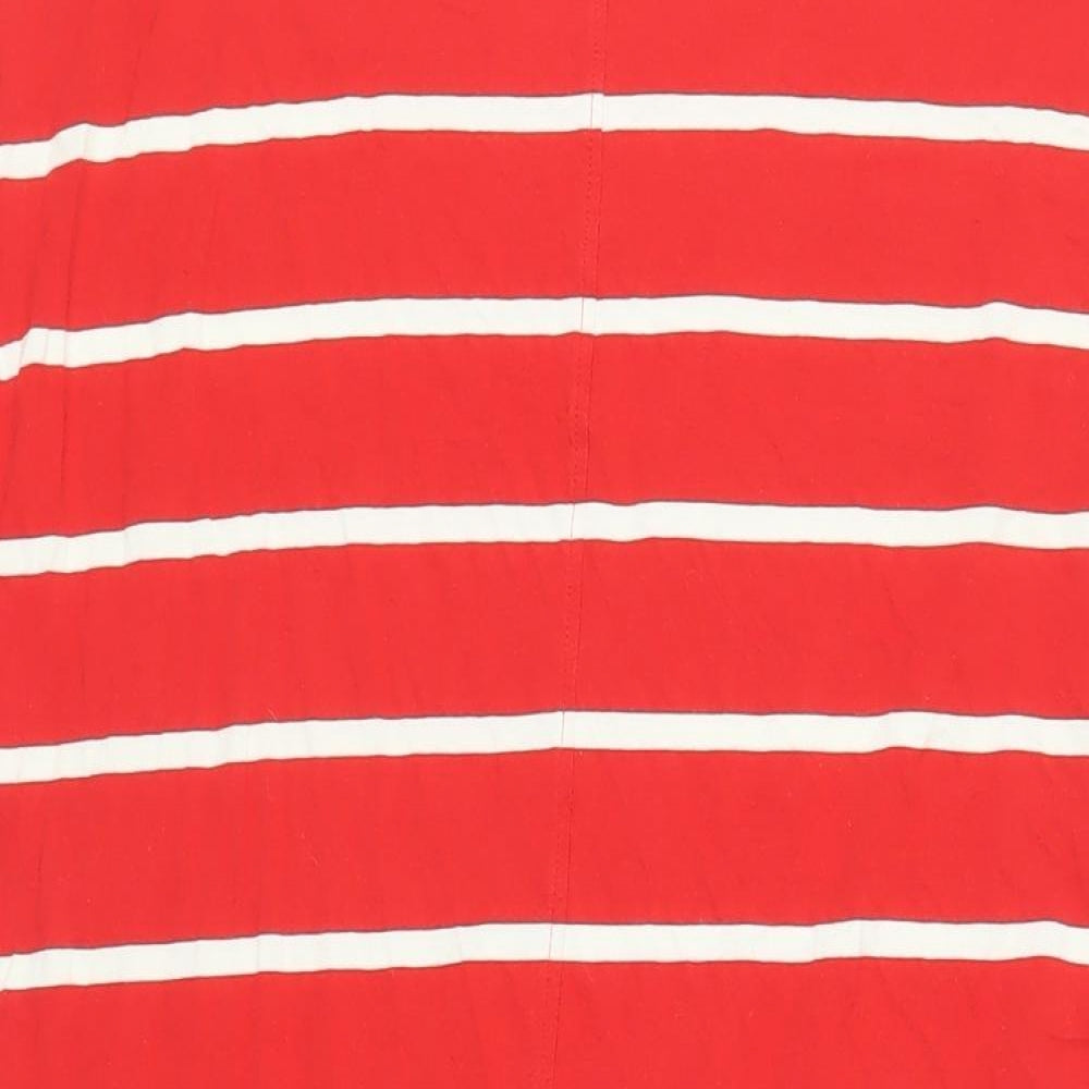 NEXT Womens Red Striped Cotton T-Shirt Dress Size 16 Crew Neck Pullover