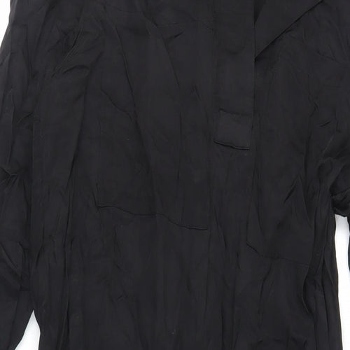 H&M Womens Black Viscose Shirt Dress Size XS Collared Pullover