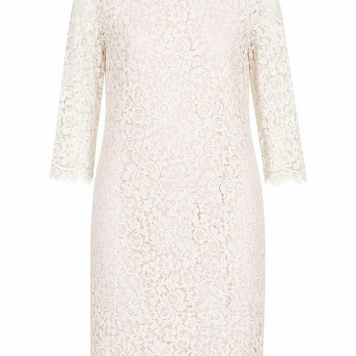 H&M Womens Pink Polyamide Pencil Dress Size M Round Neck Zip