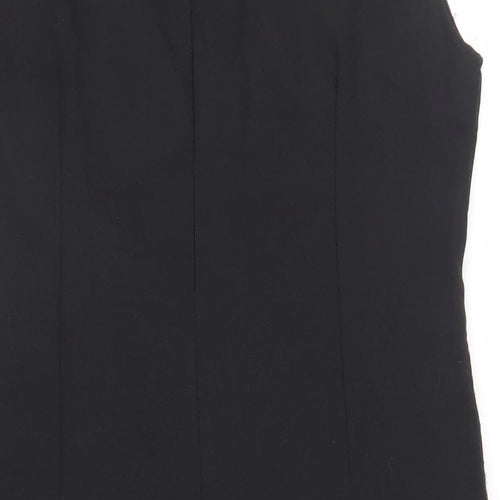 EVENE Womens Black Polyester Pencil Dress Size 14 Round Neck Zip - Embellished