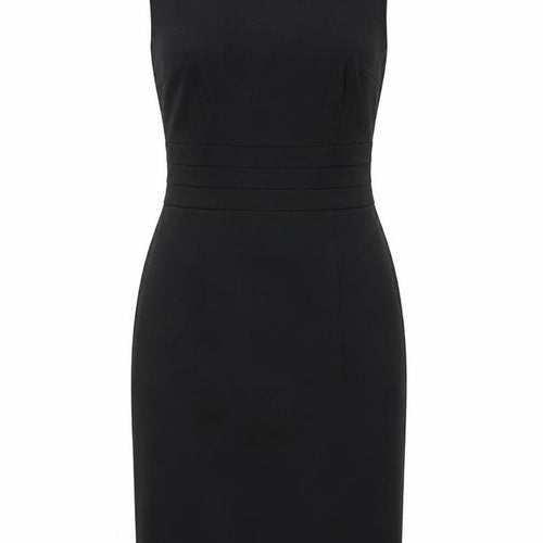 H&M Womens Black Polyester Pencil Dress Size 6 Boat Neck Zip