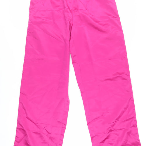 Boohoo Womens Pink Polyester Trousers Size 10 L30 in Regular - Rhinestone Detail