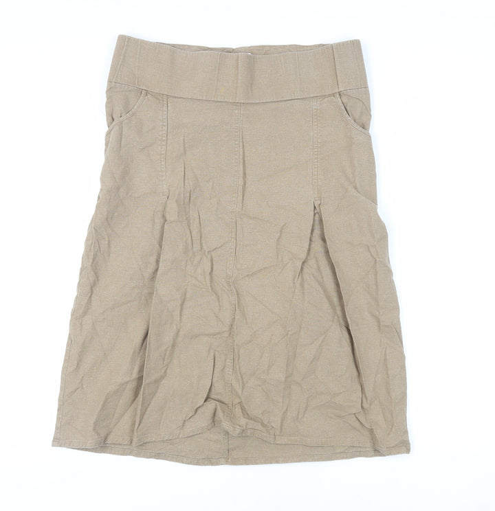 Noppies Womens Beige Linen A-Line Skirt Size XS - Maternity Elastic Waist
