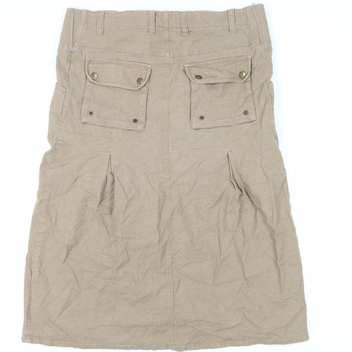 Noppies Womens Beige Linen A-Line Skirt Size XS - Maternity Elastic Waist