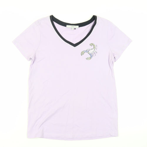 NEXT Womens Purple Cotton Basic T-Shirt Size 8 V-Neck - Scorpion