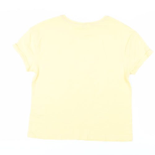 Marks and Spencer Womens Yellow Solid Cotton Top Pyjama Top Size S