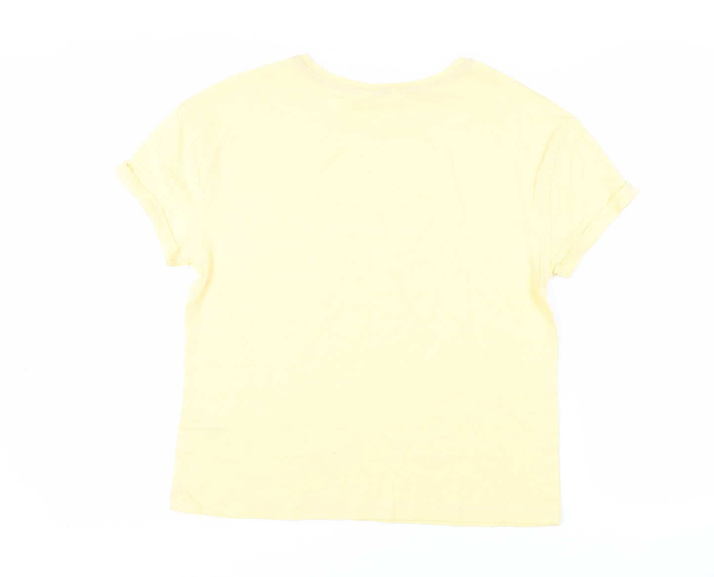 Marks and Spencer Womens Yellow Solid Cotton Top Pyjama Top Size S