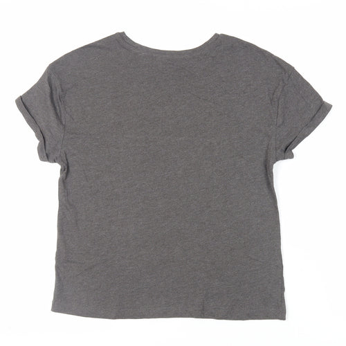 Marks and Spencer Womens Grey Solid Cotton Top Pyjama Top Size S