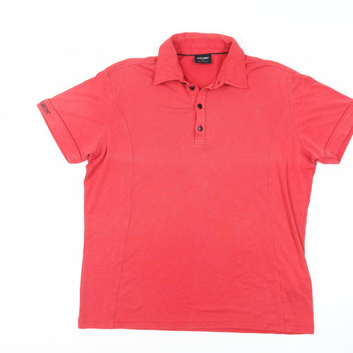 Galvin Green Mens Red Cotton Polo Size XL Collared Button