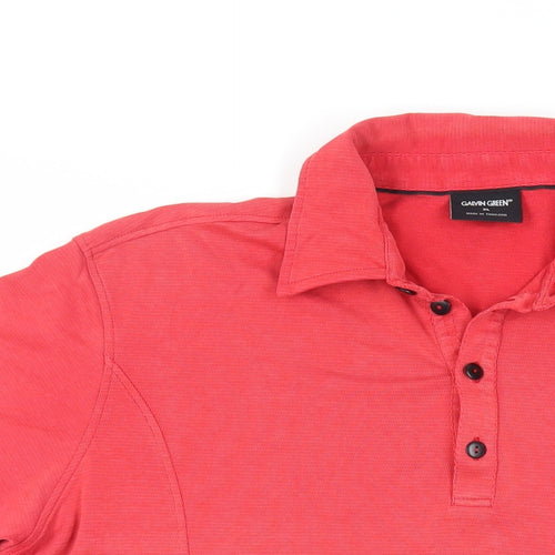 Galvin Green Mens Red Cotton Polo Size XL Collared Button