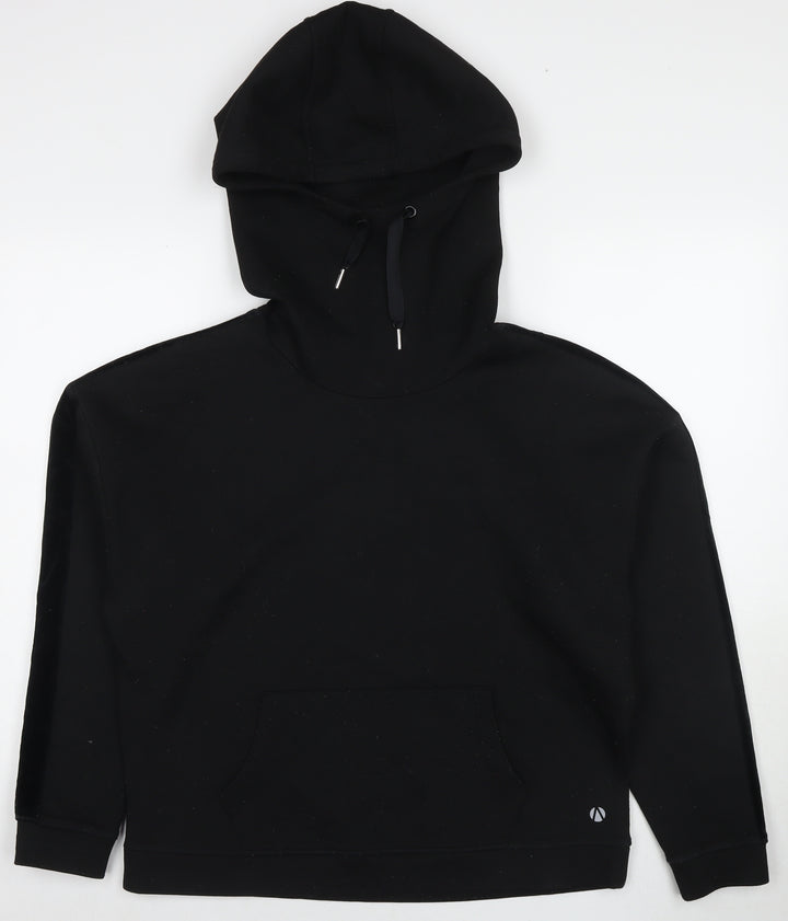Marks and Spencer Womens Black Polyester Pullover Hoodie Size 14 Pullover