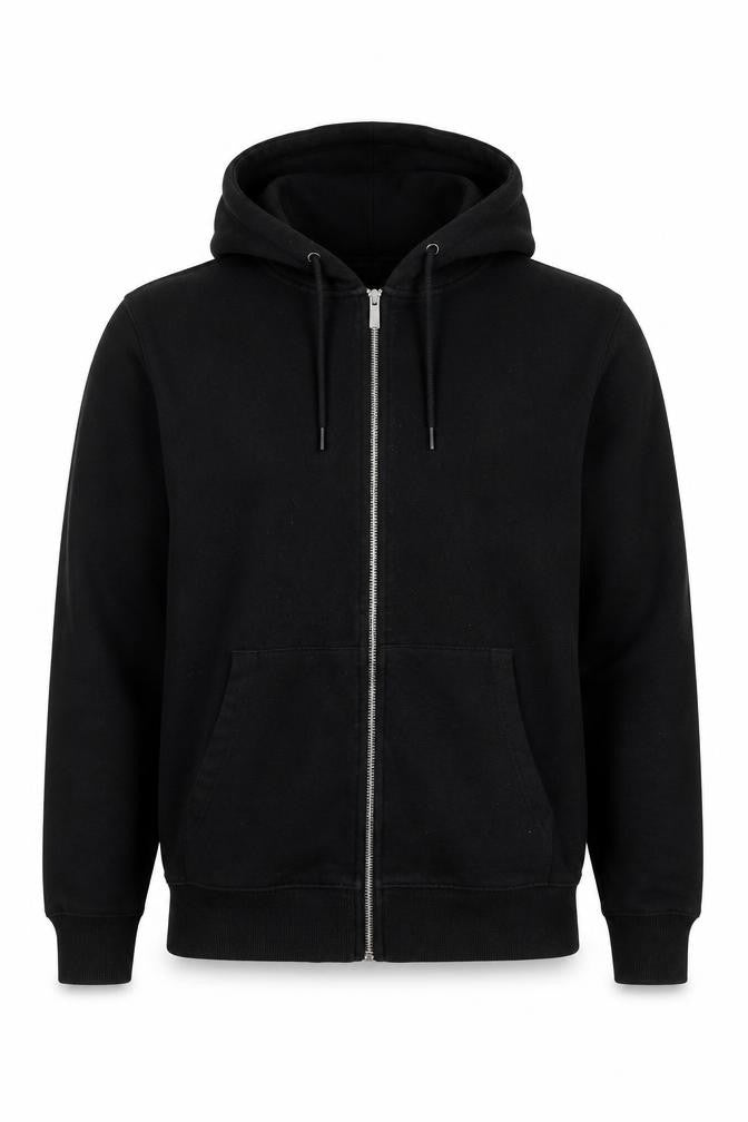 Topman Mens Black Cotton Full Zip Hoodie Size S