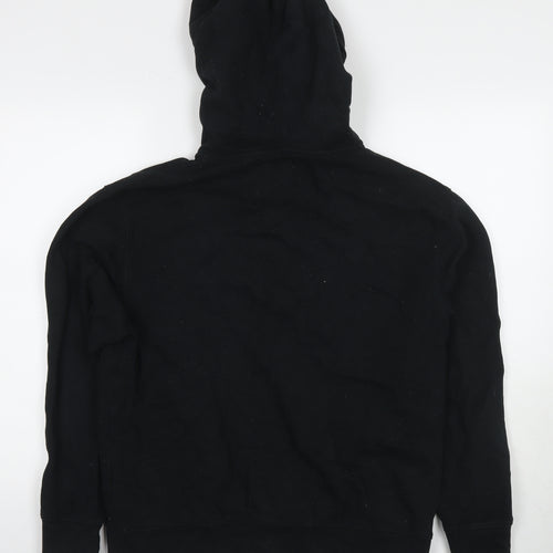 Topman Mens Black Cotton Full Zip Hoodie Size S