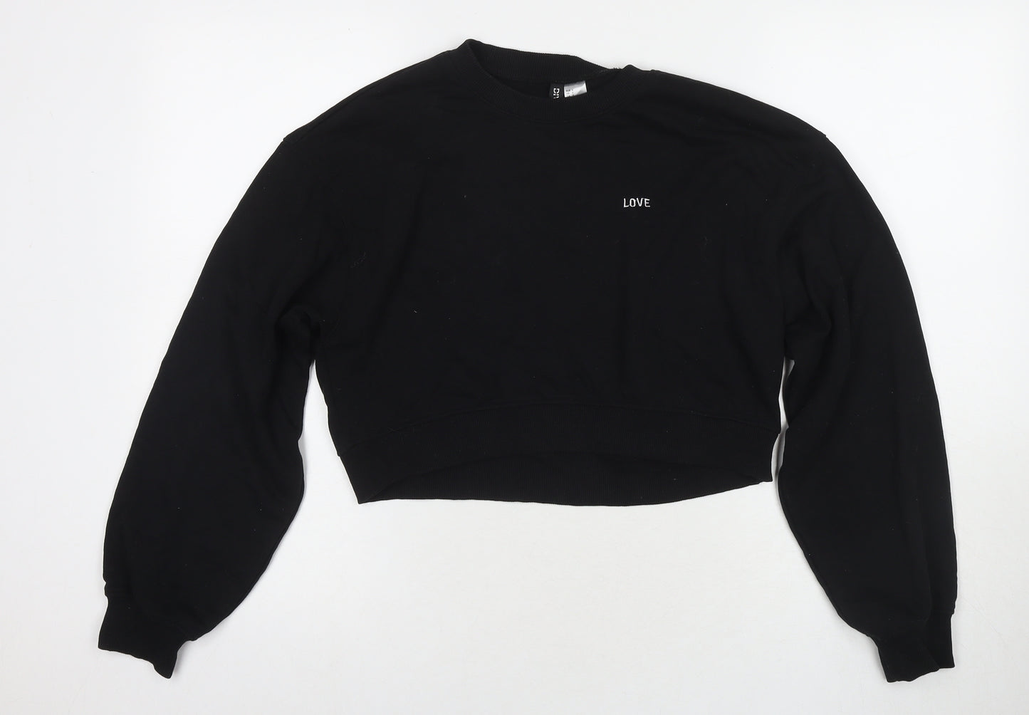 Divided by H&M Womens Black Cotton Pullover Sweatshirt Size S Pullover - Love