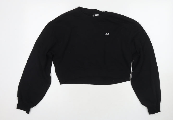 Divided by H&M Womens Black Cotton Pullover Sweatshirt Size S Pullover - Love