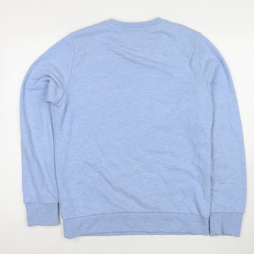 Superdry Womens Blue Cotton Pullover Sweatshirt Size L Pullover - Logo Unisex