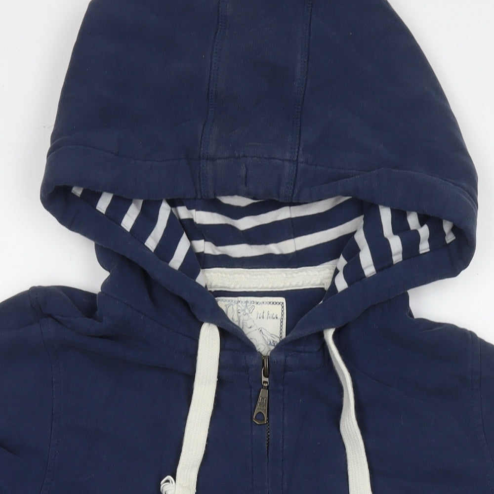 Fat Face Womens Blue Cotton Full Zip Hoodie Size 14 Zip