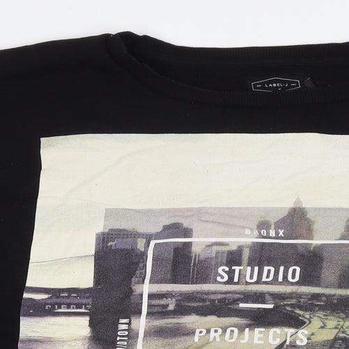 Label J Mens Black Cotton Pullover Sweatshirt Size 4XL - City Studio