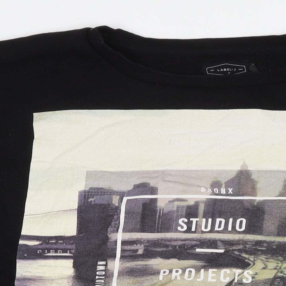 Label J Mens Black Cotton Pullover Sweatshirt Size 4XL - City Studio