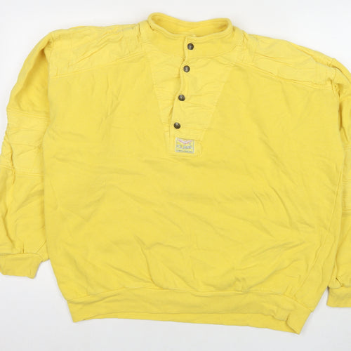 Clark Womens Yellow Cotton Pullover Sweatshirt Size M Snap