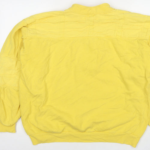 Clark Womens Yellow Cotton Pullover Sweatshirt Size M Snap