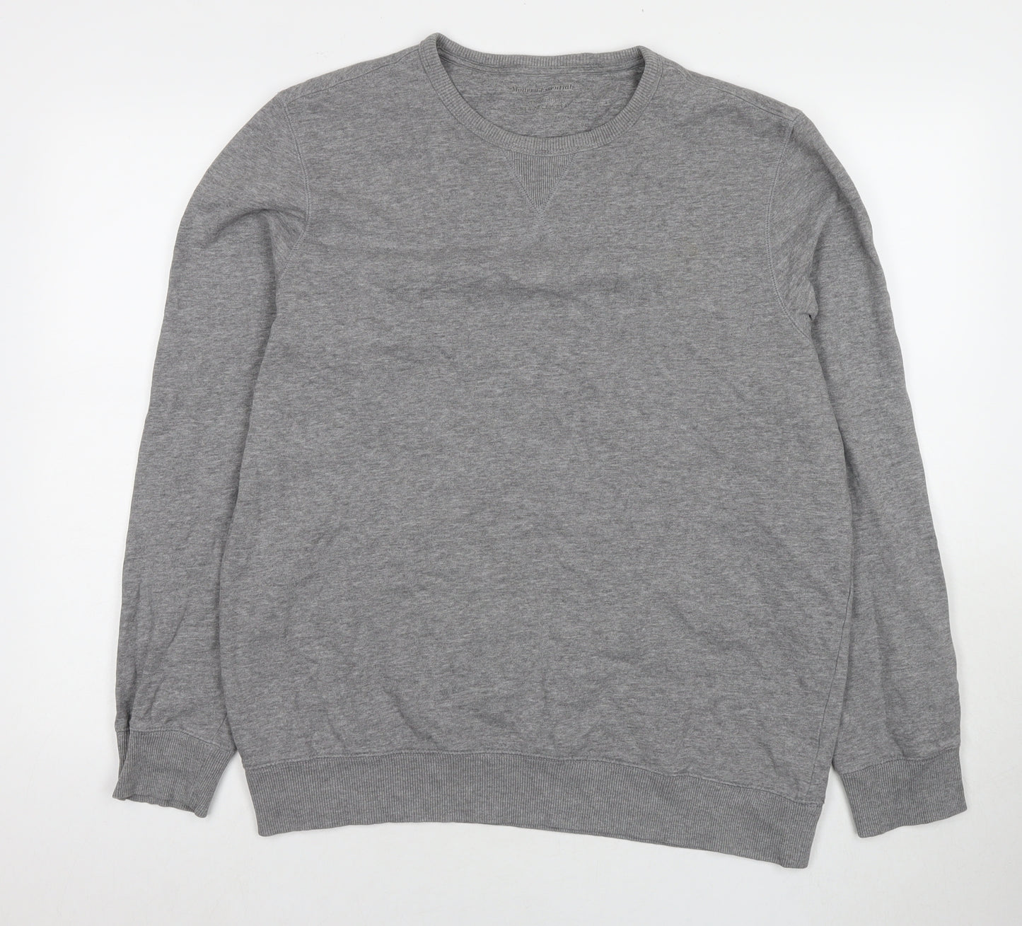 Marks and Spencer Mens Grey Cotton Pullover Sweatshirt Size XL