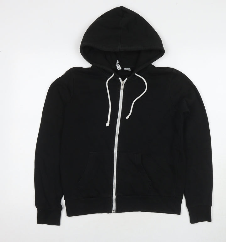 Divided by H&M Womens Black Cotton Full Zip Hoodie Size S Pullover