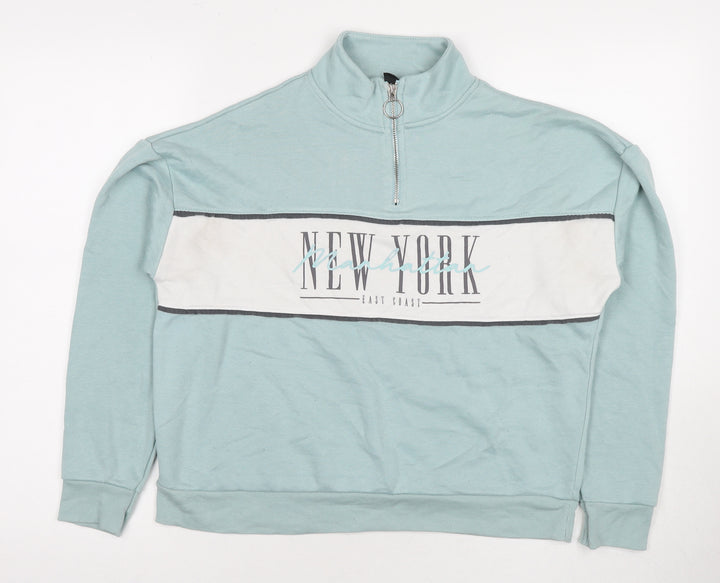 New Look Womens Blue Polyester Pullover Sweatshirt Size 8 Pullover - New York