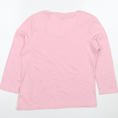 Debenhams Womens Pink Cotton Pullover Hoodie Size 12 Pullover - Flowers