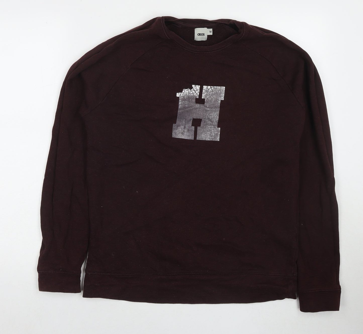 ASOS Mens Red Cotton Pullover Sweatshirt Size M - H