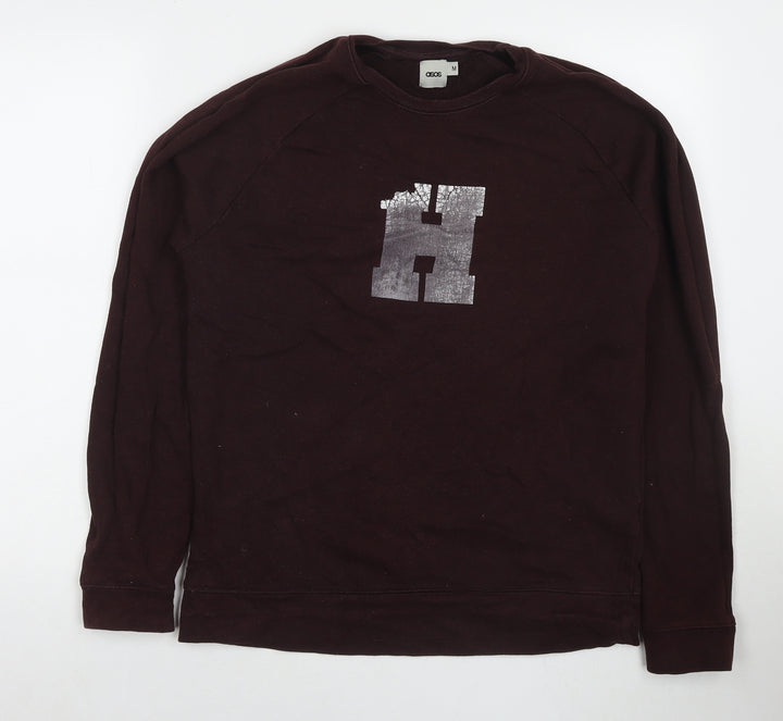 ASOS Mens Red Cotton Pullover Sweatshirt Size M - H