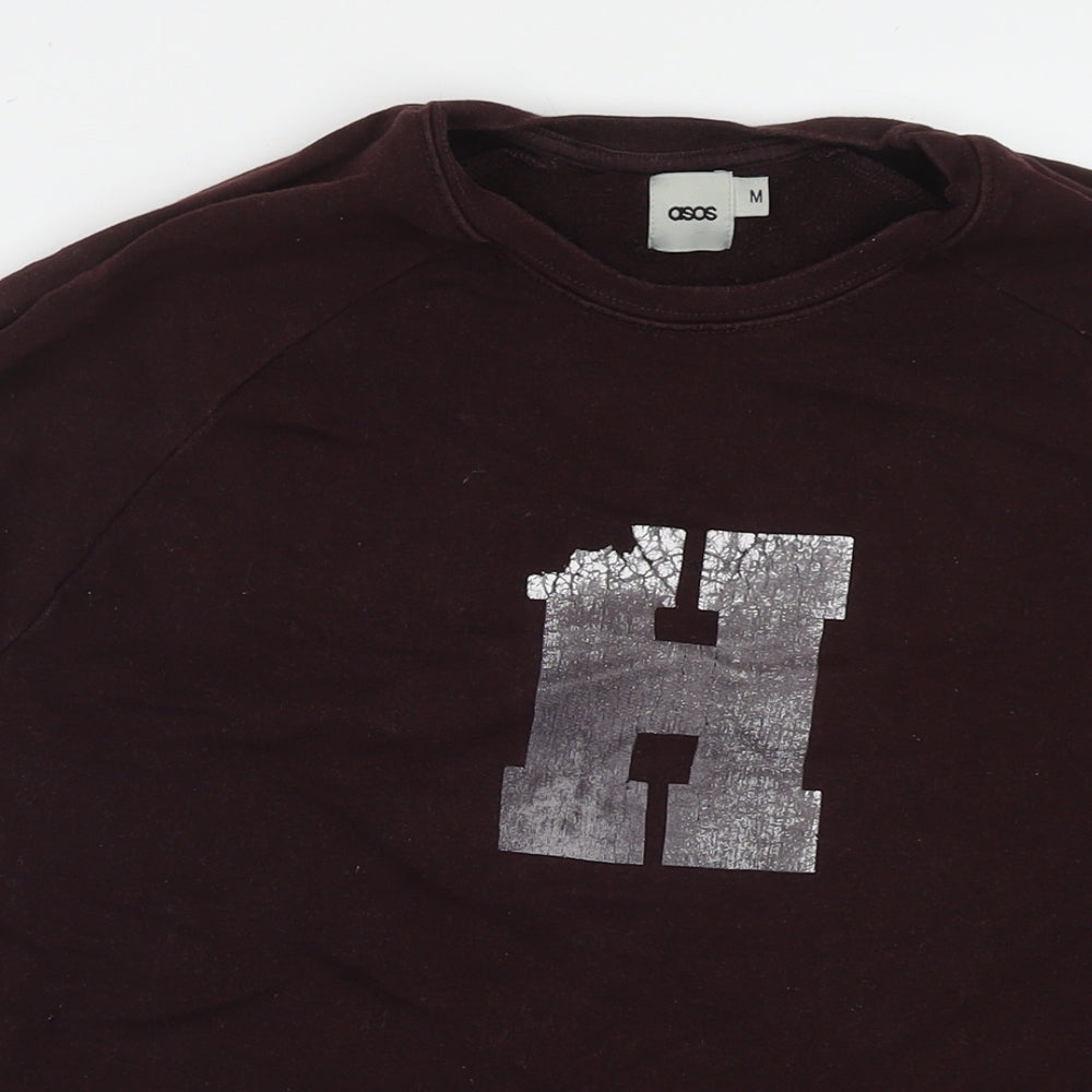 ASOS Mens Red Cotton Pullover Sweatshirt Size M - H
