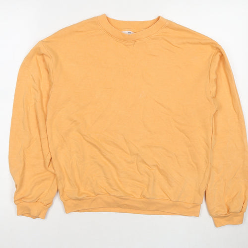 H&M Girls Orange Cotton Pullover Hoodie Size 10-11 Years Pullover - Age 10-12 Years