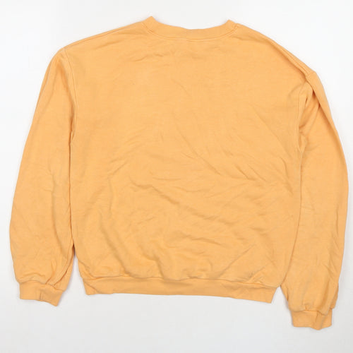 H&M Girls Orange Cotton Pullover Hoodie Size 10-11 Years Pullover - Age 10-12 Years