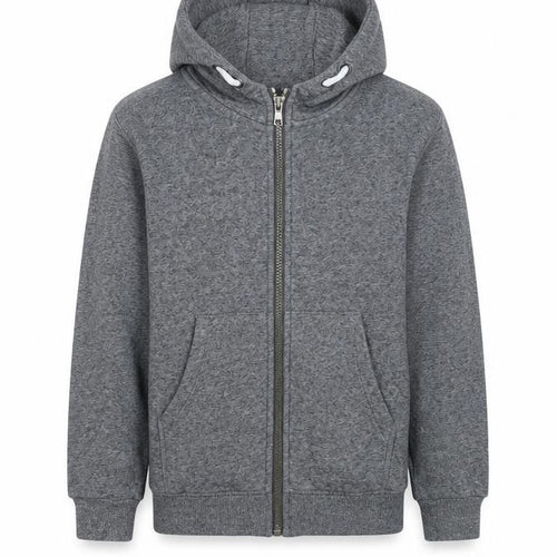 H&M Boys Grey Cotton Full Zip Hoodie Size 8-9 Years Zip