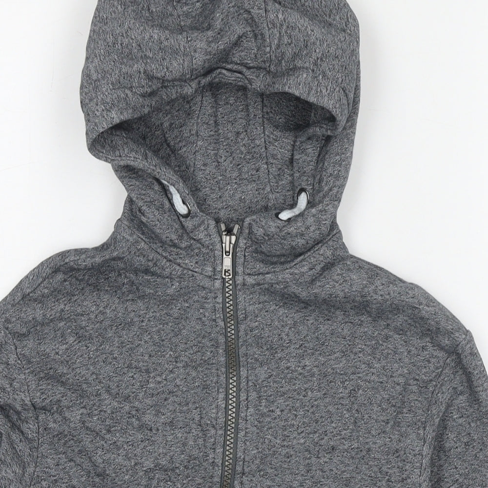 H&M Boys Grey Cotton Full Zip Hoodie Size 8-9 Years Zip