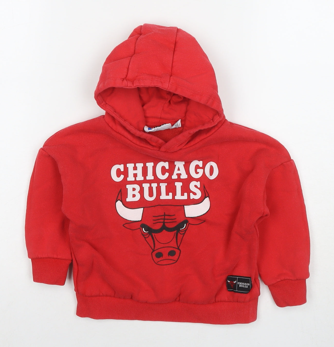 NBA Girls Red Cotton Pullover Hoodie Size 2-3 Years Pullover - Chicago Bulls
