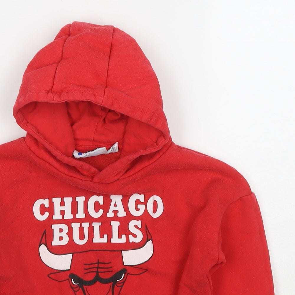 NBA Girls Red Cotton Pullover Hoodie Size 2-3 Years Pullover - Chicago Bulls